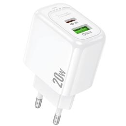 Адаптер живлення для телефона Hoco CS54A Surplus PD20W + QC3.0 (1USB-A/1C) White