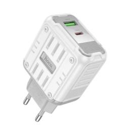 Адаптер живлення для телефона Hoco C136A Rock PD45W (1A1C) charger White