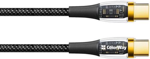 Дата-кабель ColorWay Type-C - Type-C (Transparent Head) (PD Fast Chargi Black (CW-CBPDCC053-BK)