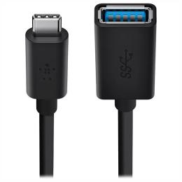 Перехідник Belkin F2CU036btBLK USB Type C (тато) - USB (мама) Black
