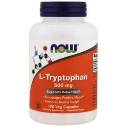 Амінокислоти Now Foods L-триптофан, 500 мг, 120 рослинних капсул (NOW-00167)