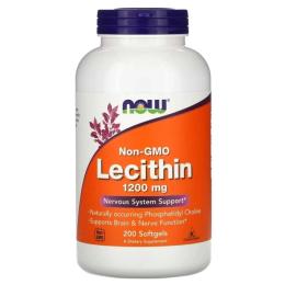 Амінокислоти Now Foods Лецитин 1200мг, Lecithin, 200 желатинових капсул (NOW-02212)
