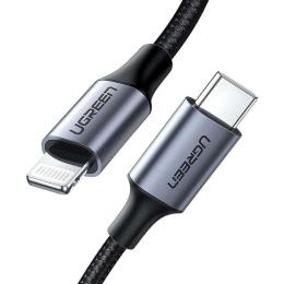 Дата-кабель Ugreen US304 USB Type-C(тато) - Lightning(тато), 2m Black