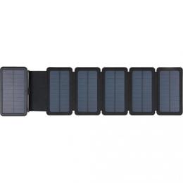 Зовнішній портативний акумулятор Sandberg Solar 6-Panel Powerbank 20000mAh Black 60W 2xUSB, Type-C OUT, ліхтарик