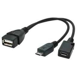 Перехідник Cablexpert microUSB (тато) - microUSB/USB-A (мама) Black