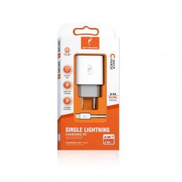 Мережевий зарядний пристрій для телефона SkyDolphin SC38T (1USBx2.4A) White Lightning