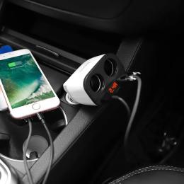 Автомобільний адаптер для телефона Hoco Power ocean Z28 2USB White