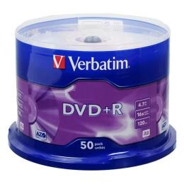 Диск Verbatim DVD+R 4,7 GB 16x Cake Box 50 шт (43550)