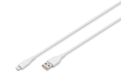 Дата-кабель Digitus AK-600108-020-W USB Type-A (тато)  -  Lightning (тато), 2m White 12W