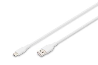 Дата-кабель Digitus AK-300340-010-W USB Type-A (тато)  -  USB Type-C (тато), 1m White 60W