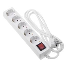 Мережевий фільтр 2E 2E-U05ESM1.5 White 5 євро розеток 1.5 м