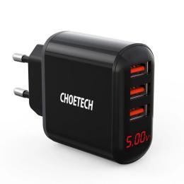 Адаптер живлення для телефона Choetech Q5009-EU Black 3USBх2.4A