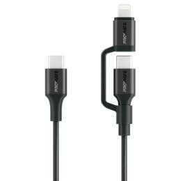 Дата-кабель Promate PowerLink-CCi USB Type-C (тато)  -  (USB Type-C + Lightning) (тато), 1.2m Black