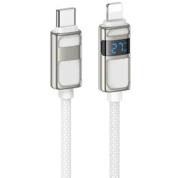 Дата-кабель Hoco U137 USB Type-C (тато)  -  Lightning (тато), 1.2m White 27W