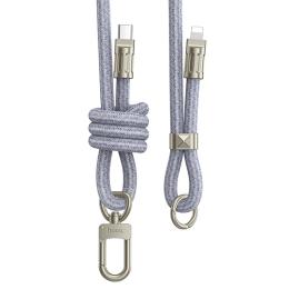 Кабель-шнурок Hoco GH7 Elegant USB Type-C (тато) - Lightning (тато), 1.8m Denim Blue