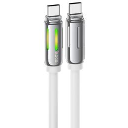 Дата-кабель Hoco U136 Prize USB Type-C (тато)  -  USB Type-C (тато), 1.2m White 60W