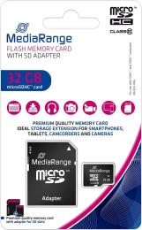 Карта памяті MediaRange microSDHC 32GB Class 10 + SD адаптер (MR959)