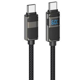 Дата-кабель Hoco U137 USB Type-C (тато)  -  USB Type-C (тато), 1.2m Black 60W