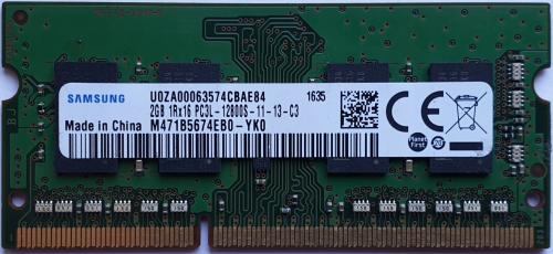 Оперативна память Samsung 2 GB SO-DIMM DDR3L 1600 MHz (M471B5674EB0-YK0)