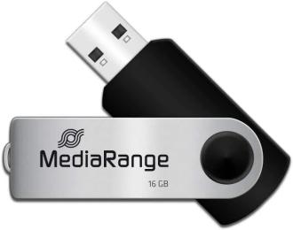 Флеш память MediaRange MR910 16GB USB 2.0 Black Silver