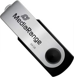 Флеш память MediaRange MR912 64GB USB 2.0 Black Silver