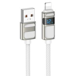 Дата-кабель Hoco U137 USB Type-A (тато)  -  Lightning (тато), 1.2m White 2.4A/12W