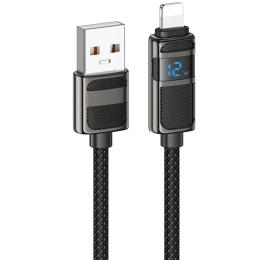 Дата-кабель Hoco U137 USB Type-A (тато)  -  Lightning (тато), 1.2m Black 2.4A/12W