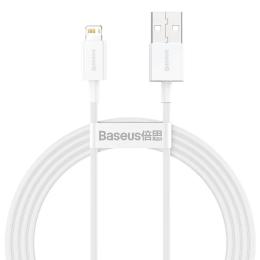 Дата-кабель Baseus Superior Fast Charging USB 2.0 (тато)  -  Lightning (тато) 2.4A, 1.5m White (CALYS-B02)