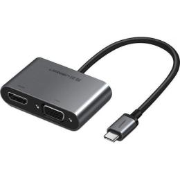 Перехідник Ugreen Adapter Type-C M to HDMI + VGA Silver (50505)