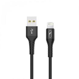 Дата-кабель SkyDolphin S05L 1m USB(тато) - Lightning(тато) Black TPE Frost Line