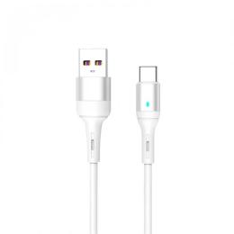 Дата-кабель SkyDolphin S06T 1m USB(тато) - USB Type-C(тато) White LED Smart Power