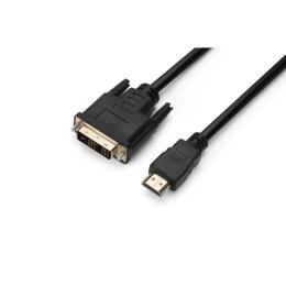 Відео-кабель ProLogix HDMI(тато) - DVI(тато), 0.5m Black Single Link, V 1.3 (PR-HDMI-DVI-P-01-30-05M