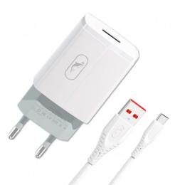 Мережевий зарядний пристрій для телефона SkyDolphin SC06T 1xUSB White + USB Type-C (MZP-000179)