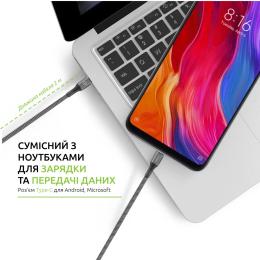 Дата-кабель Intaleo 1283126518102 2m USB Type C(тато) - USB Type C(тат Gray