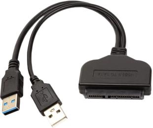 Кабель для підєднання накопичувачів інформації PowerPlant CA913138 2 * USB 3.0 - SATA III 15 см Black