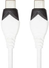 Дата-кабель PowerPlant CA913282 USB Type-C (тато) - USB Type-C (тато) 1 м White