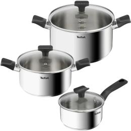 Набір каструль Tefal Delicious (B925S655) Stainless Steel (каструля з кришкою - 2шт, ківш з кришкою - 1шт)