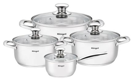 Набір каструль RINGEL Grey line (RG-6009) Stainless Steel