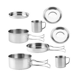 Набір туристичного посуду GUSTO GT-7122 Stainless Steel (8 шт)