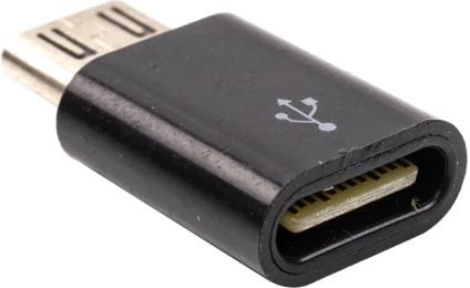 Перехідник PowerPlant CA913145 microUSB (тато) - USB Type-C (мама) Black