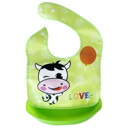 Слинявчик Mega Zayka Корівка MGZ-0602 Green зі знімною кишенею