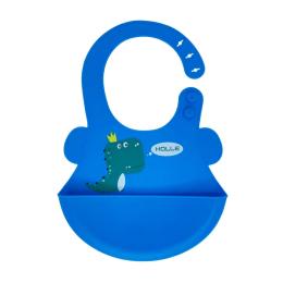 Слинявчик Mega Zayka Діно MGZ-0616 Blue з кишенею