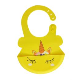 Слинявчик Mega Zayka Єдиноріг MGZ-0615 Yellow з кишенею