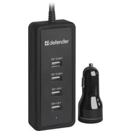 Автомобільний адаптер для телефона Defender ACA-02 9.2A 1 + 4 USB