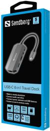 USB-хаб Sandberg 136-33 USB3.1 Type-C HDMI/USB 3.0x2 100W 6in1