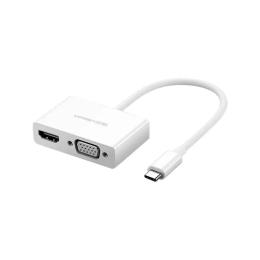 Перехідник Ugreen MM123 USB Type C (тато) - HDMI (мама) White + VGA Converter