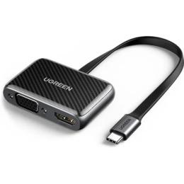Перехідник Ugreen CM303 USB Type C (тато) - HDMI/VGA (мама) Black