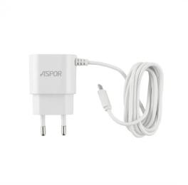 Мережевий зарядний пристрій для телефона Aspor A802 Plus White micro USB