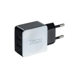 Адаптер живлення для телефона Tecro TR-CHG02 Black White 2USB 2.1A