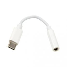 Перехідник PowerPlant CA913213 USB-C (тато) - mini-jack 3.5 мм (мама) White
